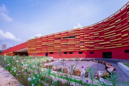 Its red and gold lattices rising to meet the Lagos skyline, the John Randle Centre for Yoruba History and Culture has emerged as a new kind of museum in Nigeria’s cultural capital. Scroll through the gallery to see more.