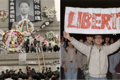 Ousted General Secretary of the Communist Party, Hu Yaobang, dies at age 73 on April 15, 1989. The next day, thousands of students gather at Tiananmen Square to mourn him -- Hu had become a symbol of reform for the student movement. A week later thousands more marched to Tiananmen Square -- the start of an occupation that would end in a tragic showdown.