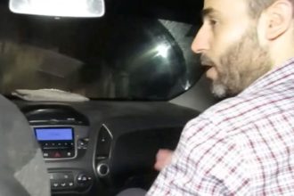 This screengrab from a video released by the Israeli army allegedly shows Mohammed Sinwar traveling in a car through a tunnel near the Erez crossing, close to the Israel-Gaza border, on December 17, 2023.