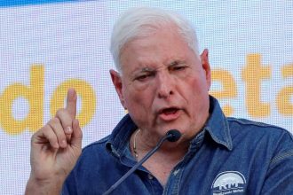 Panama's former President Ricardo Martinelli at his 2024 presidential campaign kick-off event, in Panama City on February 3, 2024.