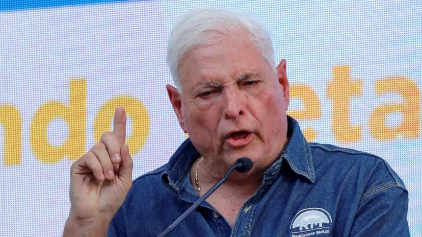 Panama's former President Ricardo Martinelli at his 2024 presidential campaign kick-off event, in Panama City on February 3, 2024.