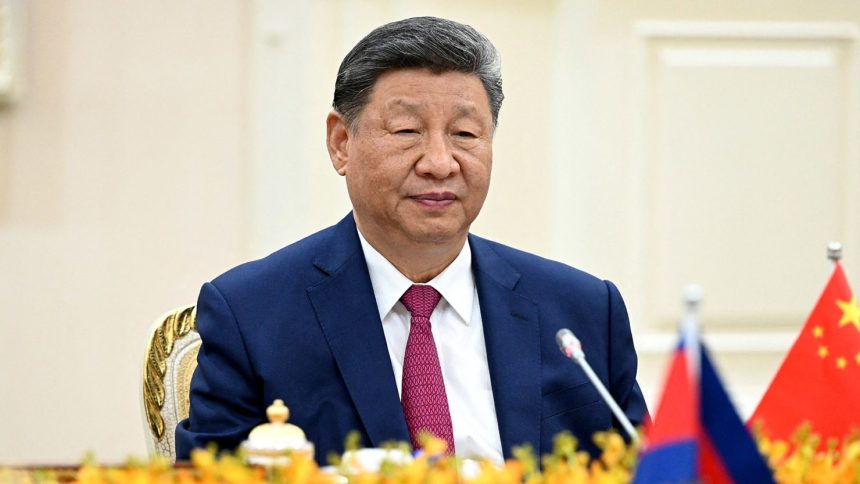 Chinese leader Xi Jinping attends a meeting at the Peace Palace in Phnom Penh during an overseas trip last month.
