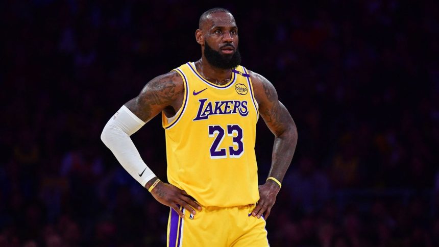 LeBron James during Game 5 of the Los Angeles Lakers' first round series against the Minnesota Timberwolves.