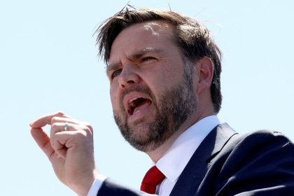 US Vice President JD Vance speaks during a tour of Nucor Steel Berkeley in Huger, South Carolina on May 1, 2025.