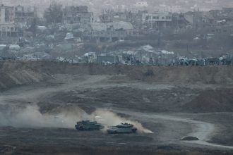 Israeli tanks in Gaza on May 3, 2025.