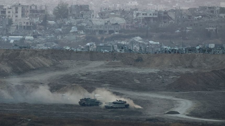 Israeli tanks in Gaza on May 3, 2025.