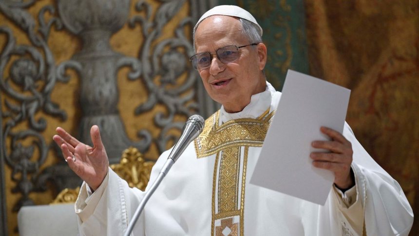 Pope Leo XIV conducts Mass in the Sistine Chapel at the Vatican, May 9, 2025.  Vatican Media/Simone Risoluti ­Handout via REUTERS    ATTENTION EDITORS - THIS IMAGE WAS PROVIDED BY A THIRD PARTY.