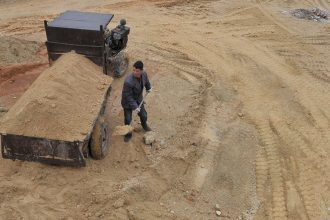 A laborer works at a rare earths mine in Nancheng county, Jiangxi province, China on March 14, 2012.