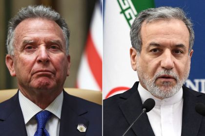 Middle East envoy Steve Witkoff, left, and Iranian Foreign Minister Abbas Araghchi.