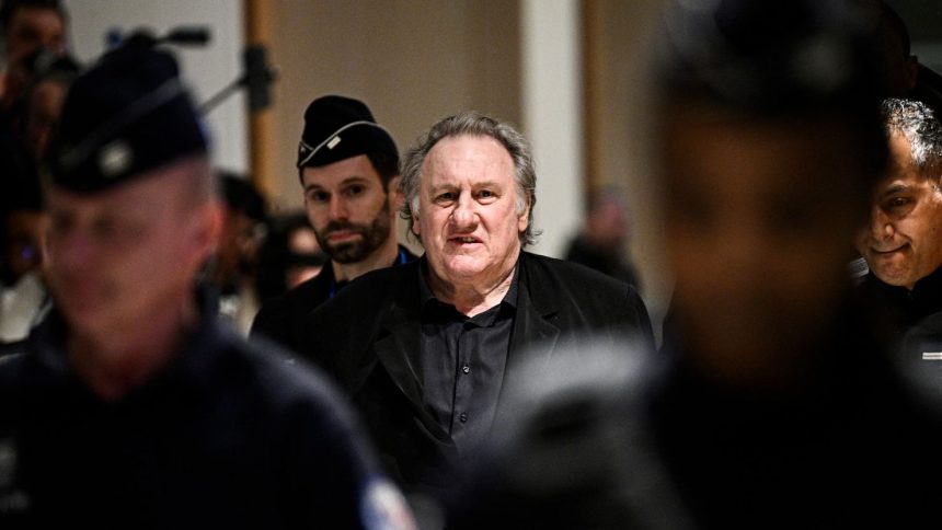 Gérard Depardieu leaves the Paris criminal court on March 24, 2025.
