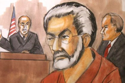 This 2010 courtroom artist's drawing shows Chicago businessman Tahawwur Hussain Rana as he appeared in a Chicago federal court.