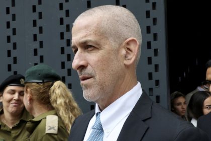 Ronen Bar, chief of Israel's domestic Shin Bet security agency, attends a ceremony at Jerusalem's Mount Herzl military cemetery, on May 13.