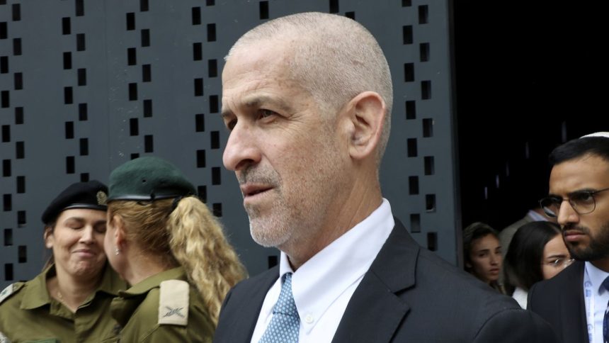 Ronen Bar, chief of Israel's domestic Shin Bet security agency, attends a ceremony at Jerusalem's Mount Herzl military cemetery, on May 13.