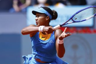 Naomi Osaka, pictured playing at the Mutua Madrid Open 2025, claimed her first title since becoming a mother at the L'Open 35 de Saint-Malo.