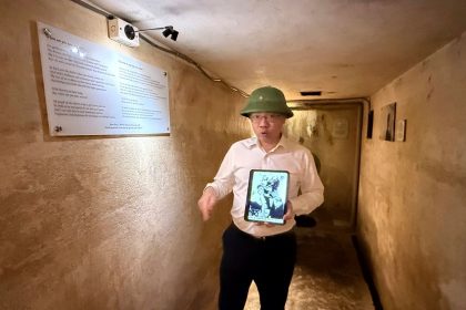 Historian Nguyen Thanh Tung walks guests through the Sofitel Legend Metropole Hanoi's underground bunker.