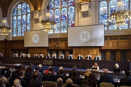 The International Court of Justice opens hearings into a United Nations request for an advisory opinion on Israel's obligations to allow humanitarian assistance in Gaza and the West Bank, in The Hague, Netherlands on Monday.