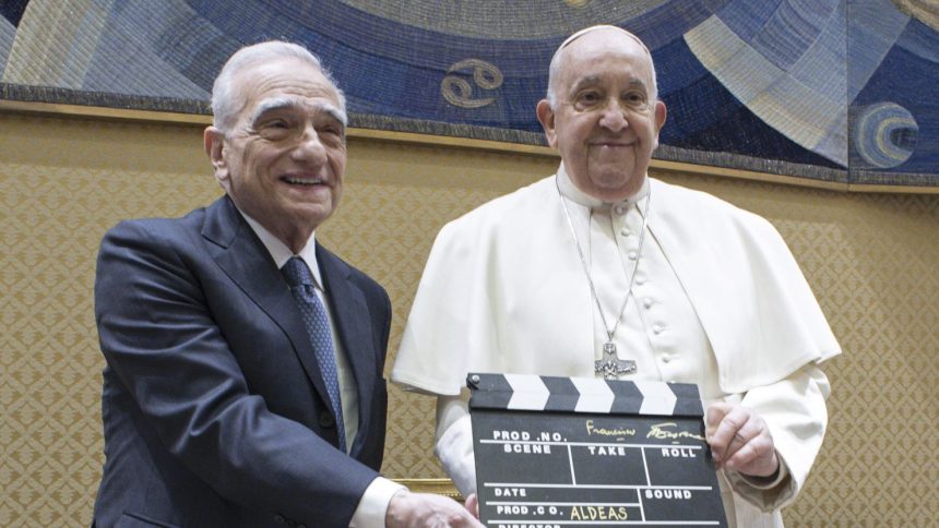 Martin Scorsese, left, and Pope Francis.