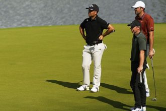 The group of Scottie Scheffler, Rory McIlroy and Xander Schauffele headlined the opening round of the 2025 PGA Championship on Thursday at Quail Hollow Club.