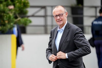 German Chancellor Friedrich Merz attends a meeting of the Nordic heads of government in Turku, Finland, on May 26, 2025.