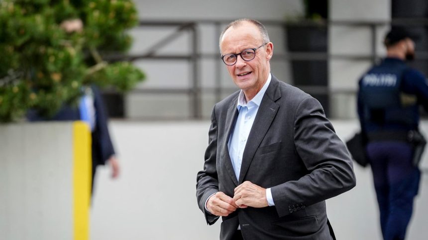 German Chancellor Friedrich Merz attends a meeting of the Nordic heads of government in Turku, Finland, on May 26, 2025.