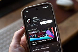 TikTok is seen in the app store of a Google Pixel on January 8.