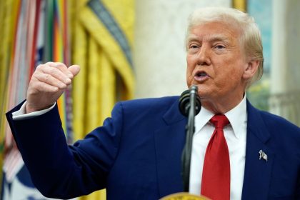 President Donald Trump speaks during a swearing-in ceremony for interim US Attorney General for the District of Columbia Jeanine Pirro on May 28 in Washington, DC.