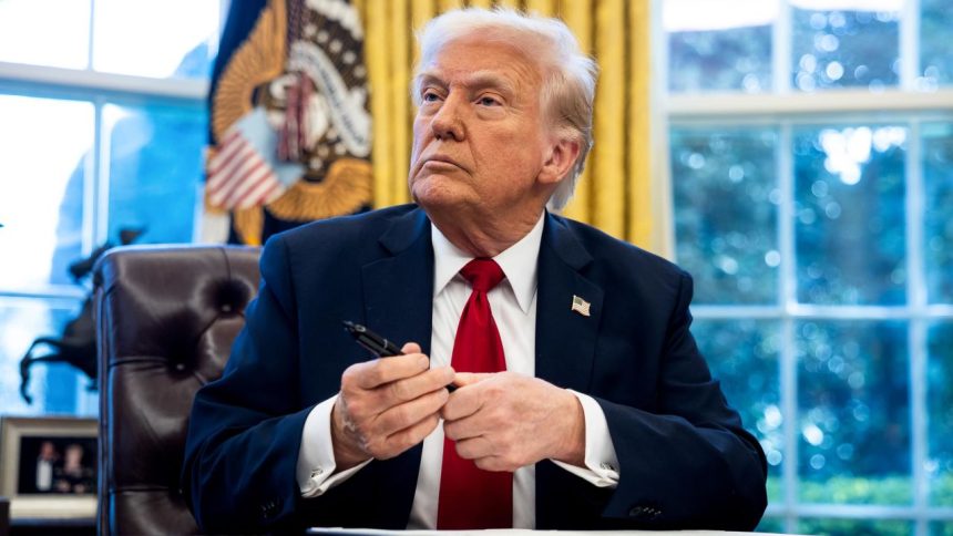 President Donald Trump in the Oval Office of the White House in Washington, DC, on Wednesday, March 26.