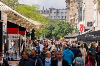 The Les Halles shopping area in Paris, France, on April 15.