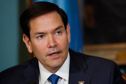 Secretary of State Marco Rubio delivers remarks during a a Declaration of Principles signing ceremony with Democratic Republic of the Congo Foreign Minister Thérèse Kayikwamba Wagner and Rwandan Foreign Minister Olivier Nduhungirehe at the State Department on April 25, in Washington, DC.