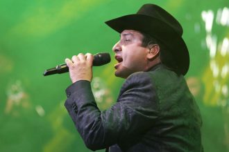 Julión Álvarez performing during a concert at Arena Monterrey on October 29, 2021 in Monterrey, Mexico.