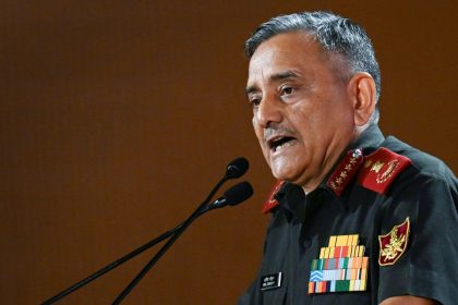 India's Chief of Defence Staff Anil Chauhan speaks during an event in New Delhi on July 18, 2024.