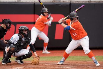 Taylor Edwards takes her at-bat during an Athletes Unlimited Pro game at Max R. Joyner Family Stadium in an August 2024 game. Edwards is among the players who will be taking part in the Athletes Unlimited Softball League's inaugural season this year.
