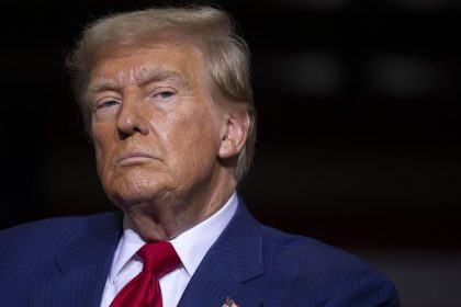 Donald Trump speaks about the economy, inflation, and manufacturing during a campaign event at Alro Steel on August 29, 2024 in Potterville, Michigan.