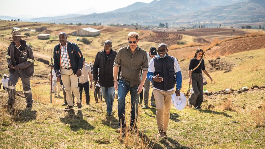 Prince Harry in Lesotho with the charity in 2022
