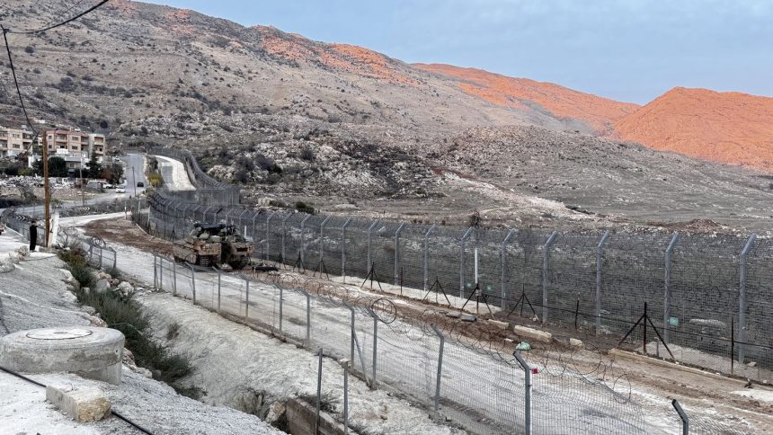 The border between Syria and Israeli-occupied Golan Heights in the Majdal Shams region on December 10, 2024.