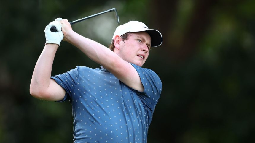 Robert MacIntyre tees off on the 11th hole at the Porsche Singapore Classic 2025 at Laguna National Golf Resort Club on March 22.