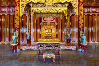 A file photo of the Nguyen Dynasty throne in Vietnam's Thái Hòa Palace.
