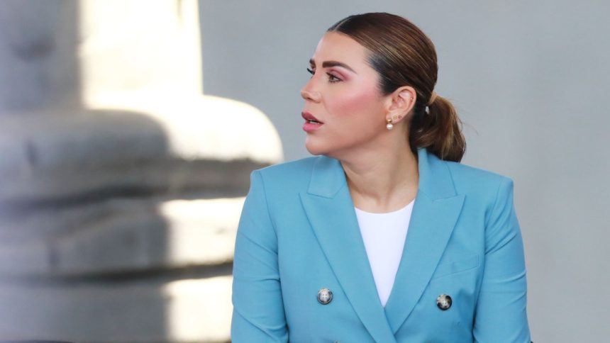 Marina del Pilar Ávila, governor of the Mexican state of Baja California, attends an event at the National Museum of Anthropology in Mexico City on April 3, 2025.