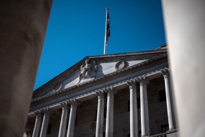 The Bank of England building in London, seen in April 2025.