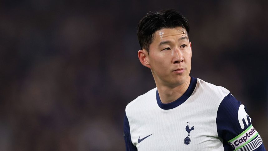 Son Heung-min during the Premier League match between Chelsea FC and Tottenham Hotspur FC at Stamford Bridge in London on April 3.