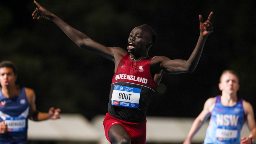 Gout Gout won the under-20 title at the Australian Athletics Championships on Thursday.