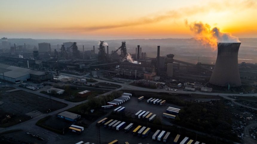 The British Steel Scunthorpe Site in Scunthorpe, England.