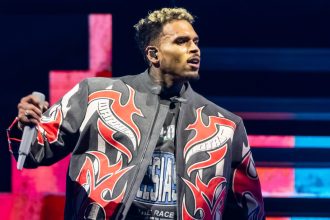 Chris Brown performs during Tycoon Music Festival at Little Caesars Arena on April 19, 2025 in Detroit.
