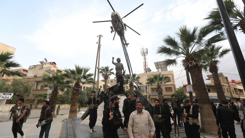 Members of Syria's security forces deploy in an area near Damascus on April 30, 2025, amid deadly sectarian clashes.