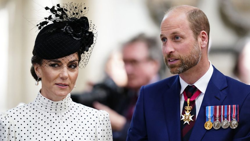 Prince William, Prince of Wales and Catherine, Princess of Wales pictured at Westminster Abbey in London on Thursday.