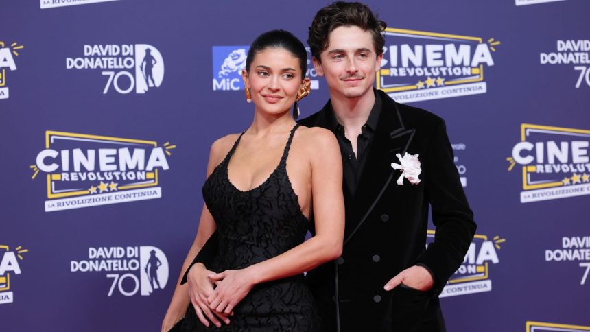 Kylie Jenner and Timothée Chalamet at the 70th David Di Donatello awards in Rome, Italy on Wednesday.