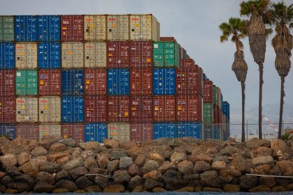 Containers at the Port of Long Beach in Long Beach, California on May 12.