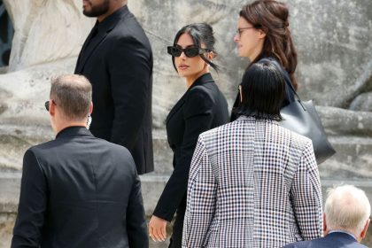 Kim Kardashian arrives at the Paris court on Tuesday.