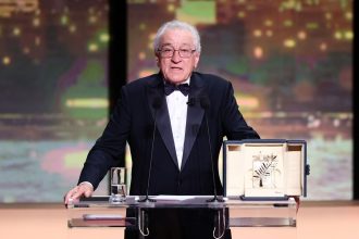Robert De Niro pictured during his speech at the Cannes Film Festival on Tuesday.