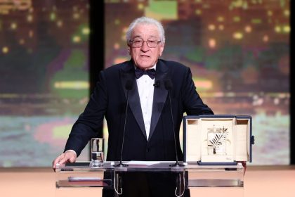 Robert De Niro pictured during his speech at the Cannes Film Festival on Tuesday.